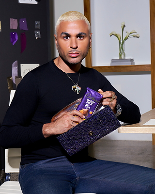 The limited-edition Cadbury Clutch, an insulated design by LUAR Founder & Creative Director Raul Lopez, that keeps chocolate cool and makes it easy to share.