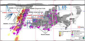 Hemlo Mining Corp. Intersects 89.9 g/t Au over 3.0 Metres at South-Rim, Further Defining High-Grade Mineralization Adjacent to C-Zone