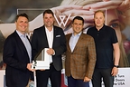 Darren Macri, Co-CEO, Wythe Windows; Markus Herbst, CEO, Schüco Polymer Technologies KG; Rosario Vizzari, Co-CEO, Wythe Windows; Alexander Lammer, Sales Area Manager, Schüco Polymer Technologies KG