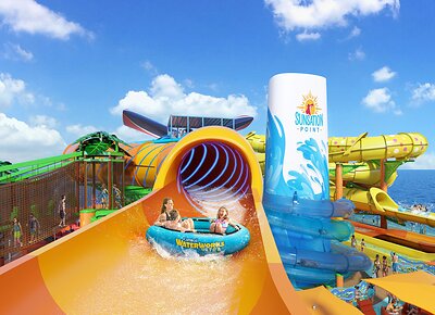 Turning Tides Raft Slide on Carnival Tropicale