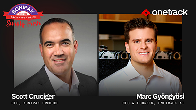 Scott Cruciger, CEO of Bonipak Produce, and Marc Gyöngyösi, CEO and Founder of OneTrack.AI, announce a partnership to deploy agentic AI across Bonipak's operations, reaching employees at every level of the business.