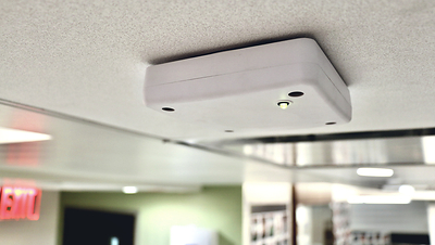 Databuoy's Shotpoint® indoor sensor mounts discreetly to ceilings in schools, government buildings, airports and retail facilities — extending Ubicquia's public safety platform indoors for the first time. A single sensor can concurrently support gunshot detection, drone detection, and Geofob® mobile panic-button services without additional hardware.