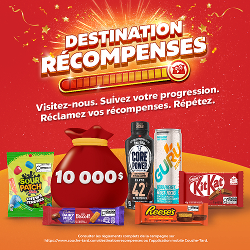 Couche‑Tard lance Destination Récompenses, une promotion qui récompense les clients pour leurs achats quotidiens Couche‑Tard lance Destination Récompenses, une promotion qui récompense les clients pour leurs achats quotidiens