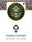 Gilbert M. Esparza (1916, Texas - 1989, Alameda County, San Francisco Bay Area, California). U.S. Army.