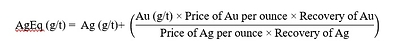 Silver equivalency formula