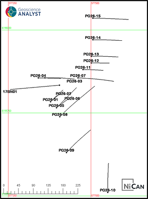 Figure 2: Pipy South Diamond Drill Hole Location Map 