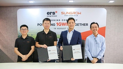 From left to right: Cobe He, Sungrow Malaysia Country Manager; Michael Ruan, Sungrow Southeast Asia Director; Jonathan Kan, ERS Managing Director; Alex Lum, ERS Executive Director