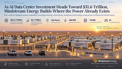 As AI Data Center Investment Heads Toward $31.6 Trillion, Mindstream Energy Builds Where the Power Already Exists