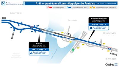Fermeture complète du tunnel dans les deux directions durant la nuit du 18 au 19 septembre Fermeture complète du tunnel dans les deux directions durant la nuit du 18 au 19 septembre