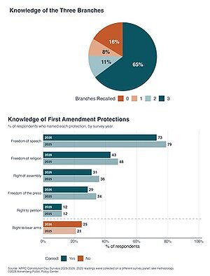 A third of Americans cannot name the three branches of government
