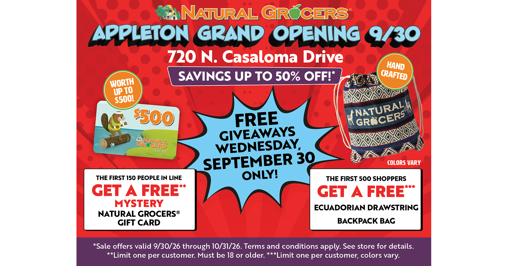 Natural Grocers® Opens Its Doors in Appleton, Wisconsin, With a Grand Opening Celebration on September 30, 2026