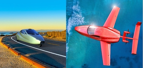 Switchblade Flying Car (rendering)- The Switchblade is a highway-capable, hybrid electric vehicle that is high-performance both on the road and in the air. You park the Switchblade in your garage and drive it from there to a nearby airport. You fly to the airport nearest your destination, then simply land, transform back to driving mode - the wings and tail fully enclosed and protected - and drive the last few miles to your destination. Switchblade Flying Car (rendering)- The Switchblade is a highway-capable, hybrid electric vehicle that is high-performance both on the road and in the air. You park the Switchblade in your garage and drive it from there to a nearby airport. You fly to the airport nearest your destination, then simply land, transform back to driving mode - the wings and tail fully enclosed and protected - and drive the last few miles to your destination.
