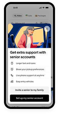 Uber Expands Senior Accounts With More Choice and Customization