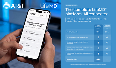 newswire.ca - AT&T Becomes the First and Only Carrier to Offer Free Access to Virtual Healthcare Powered by LifeMD