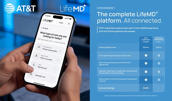AT&T Becomes the First and Only Carrier to Offer Free Access to Virtual Healthcare Powered by LifeMD
