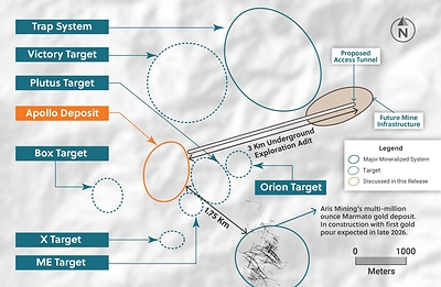 Figure 3: Plan View of the Guayabales Project Highlighting the Apollo Deposit Figure 3: Plan View of the Guayabales Project Highlighting the Apollo Deposit