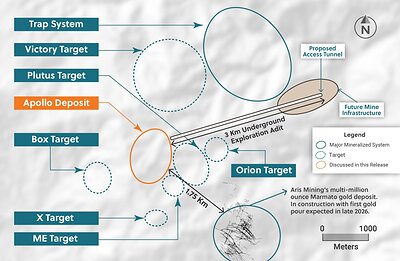 Figure 3: Plan View of the Guayabales Project Highlighting the Apollo Deposit Figure 3: Plan View of the Guayabales Project Highlighting the Apollo Deposit