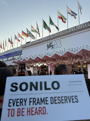 Sonilo at the 83rd Venice International Film Festival in Venice, Italy. The company showcased its AI-powered music and sound-effects technology as part of its expansion into professional filmmaking.