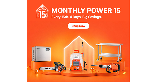 VEVOR Monthly Power 15 Returns September 15-18, Powering Fall Home Preparation