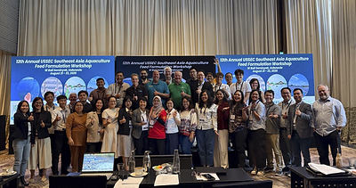 USSEC, industry experts and participants at the 12th Annual Southeast Asia Aquaculture Feed Formulation Workshop. USSEC, industry experts and participants at the 12th Annual Southeast Asia Aquaculture Feed Formulation Workshop.