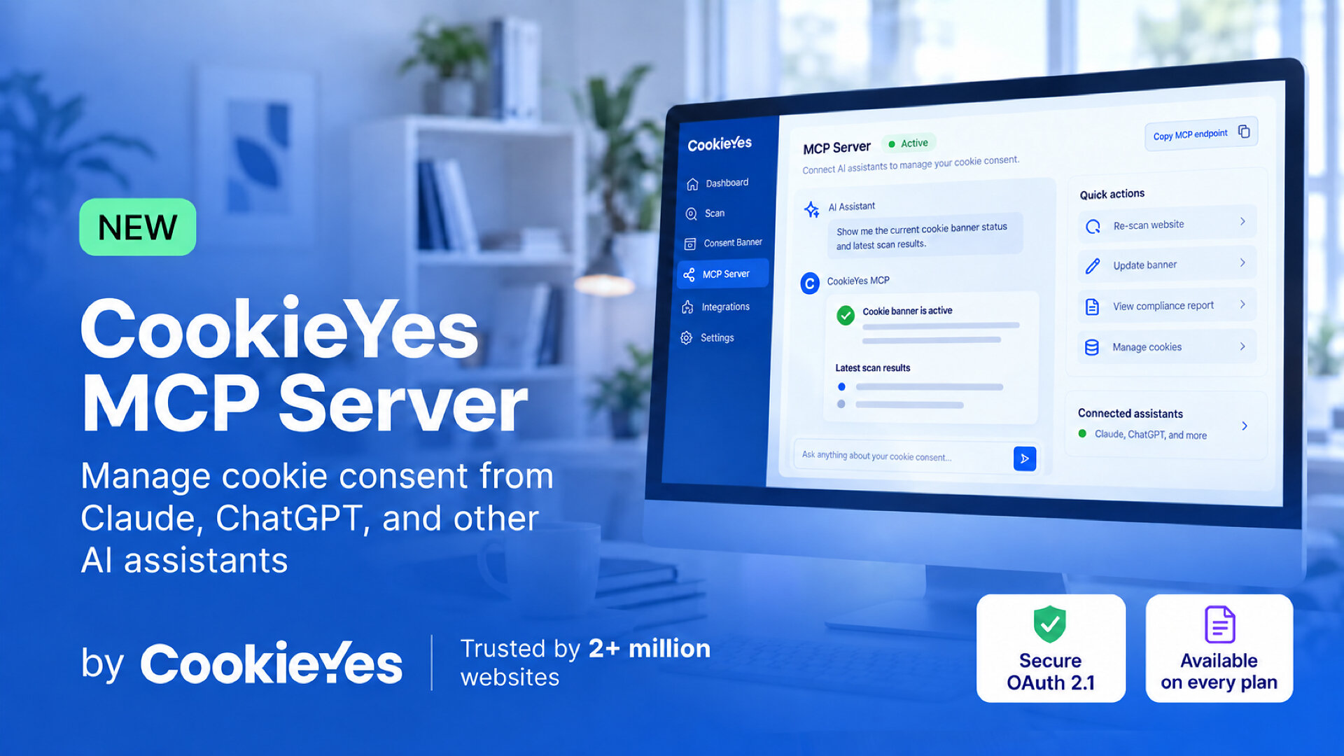 CookieYes lance son serveur MCP (protocole de contexte de modèle) pour gérer le consentement aux cookies dans Claude et ChatGPT