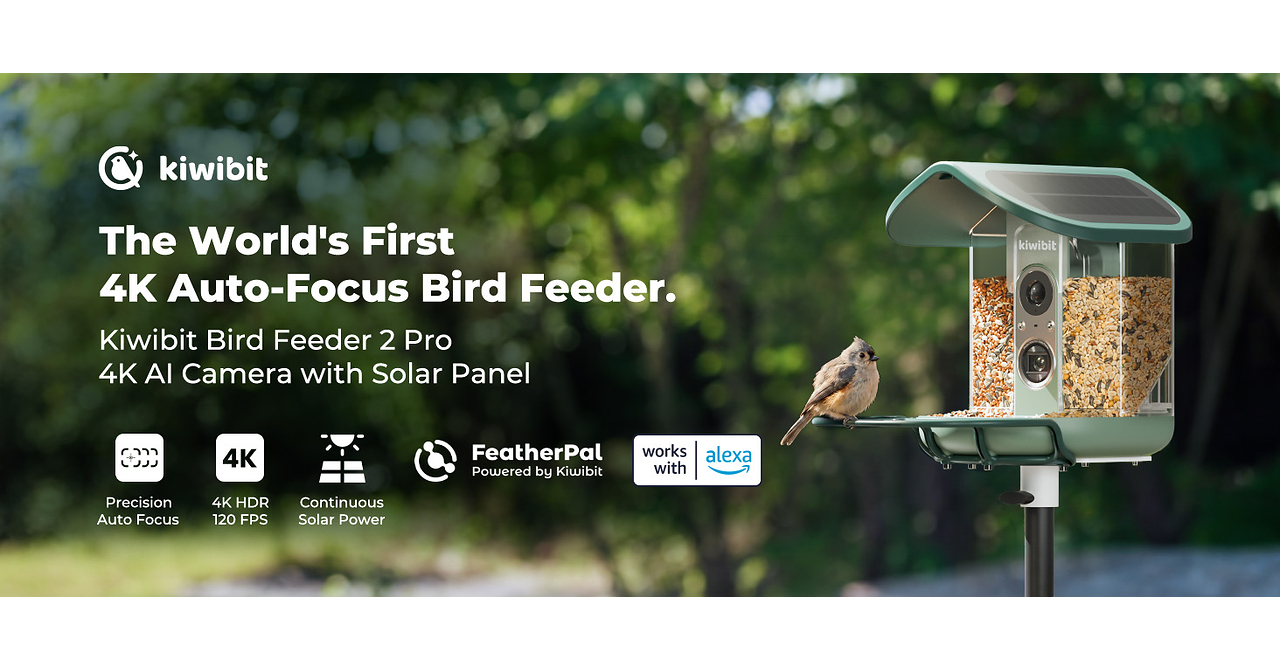 Kiwibit Launches Bird Feeder 2 Pro, the World's First Smart Bird Feeder with 4K HDR and Auto-Focus