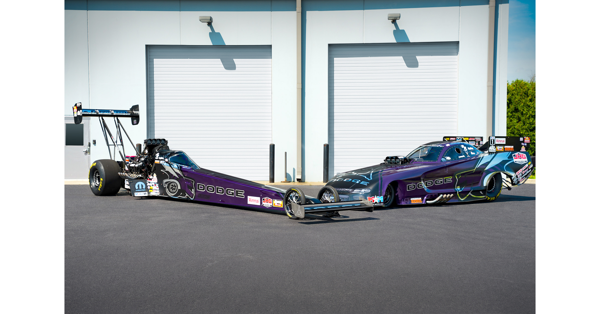 Stewart, Hagan and Pruett Reveal New TSR Dodge Charger Super Bee, Purple Haze-themed Liveries Heading into Dodge NHRA Great Lakes Nationals in Michigan