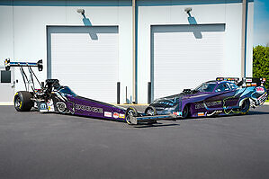 Stewart, Hagan and Pruett Reveal New TSR Dodge Charger Super Bee, Purple Haze-themed Liveries Heading into Dodge NHRA Great Lakes Nationals in Michigan