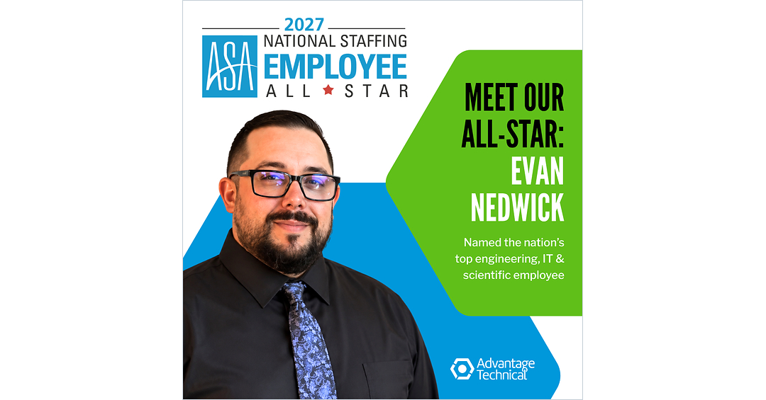 Advantage Technical's Evan Nedwick Named 2027 National Staffing Employee of the Year All-Star