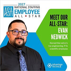 Advantage Technical's Evan Nedwick Named 2027 National Staffing Employee of the Year All-Star