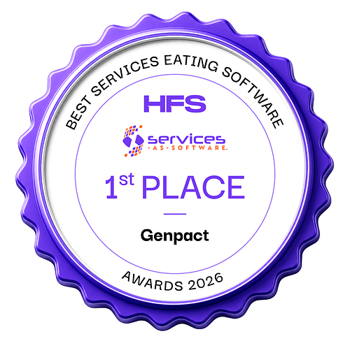 Genpact, the Agentic Operations company, has won the Best Services Eating Software category of the inaugural 2026 HFS Services-as-Software Awards. Genpact, the Agentic Operations company, has won the Best Services Eating Software category of the inaugural 2026 HFS Services-as-Software Awards.