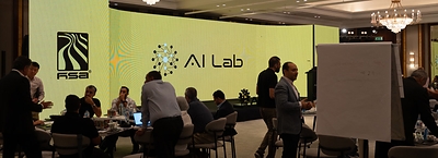 HSA Group leaders collaborate during the HSA AI Lab workshop.