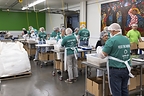 CGI employees packaging lentils at Oregon Food Bank