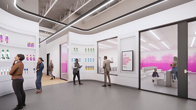 Rendering of Reckitt's New Jersey Research & Development Lab Exhibit Alcove
