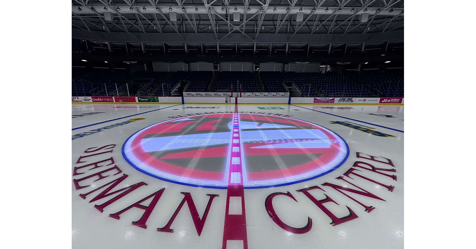 Athletica Sport Systems Deploys LiveLED In-Ice Display Technology at Guelph's Sleeman Centre