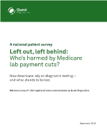 Left Out, Left Behind: Who's Harmed by Medicare Lab Payment Cuts?