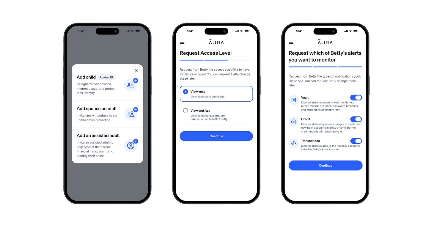 Aura Launches Trusted Family Access to Help Families Protect Aging Loved Ones from Online Crime--Without Compromising Independence