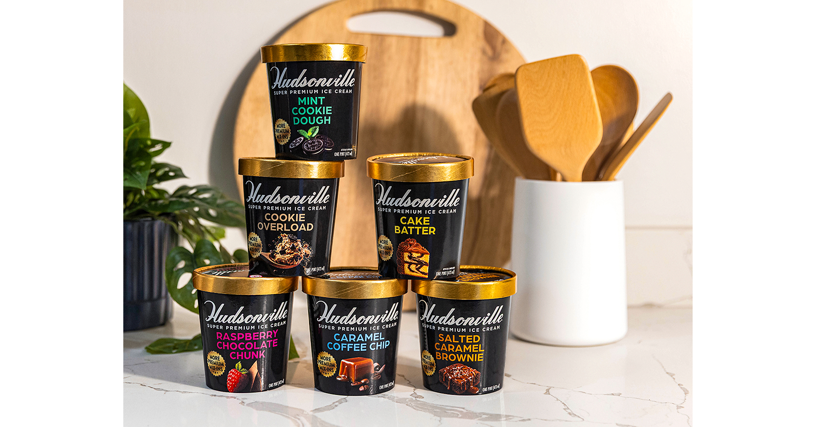 GET REAL ABOUT YOUR ICE CREAM WITH HUDSONVILLE'S SUPER PREMIUM PINTS