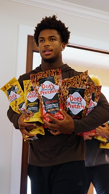 Rookie Football star Caleb Downs partners with Dot's Pretzels to spotlight the traditions, rituals and game-day moments that bring fans together throughout football season. 