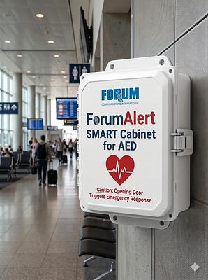 Forum Communications debuts ForumAlert™ SMART Cabinet for AED at ARFF Chattanooga! Wireless, battery-powered, with customer shipping on track for late 2026
