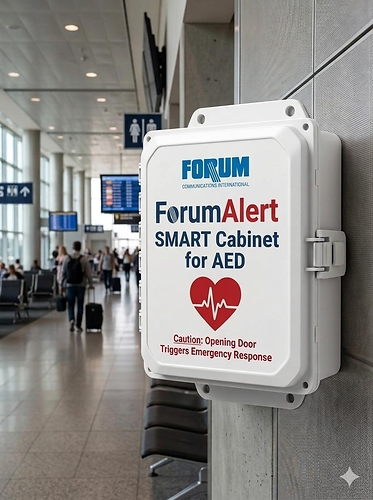 ForumAlert SMART cabinet for AED
