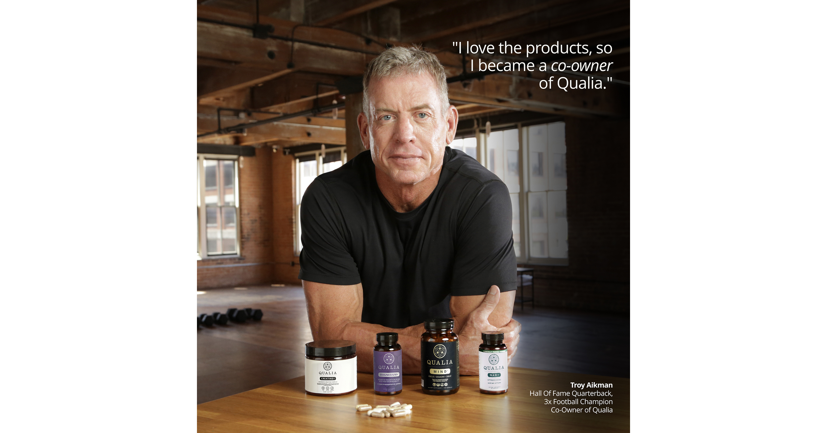 Hall Of Fame Quarterback Troy Aikman Takes Ownership Stake In Qualia Life Sciences