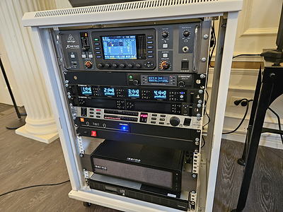 Isermo and sound system in local AV rack