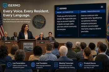 Isermo is local AI that processes live voice input to captions and translation