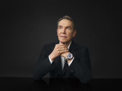 Jeff Koons wearing the Hublot MP-14 Origin by Jeff Koons