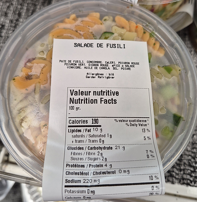 Salade de fusili Salade de fusili