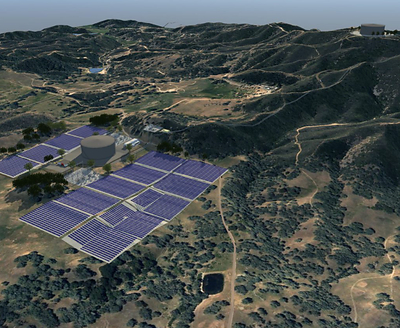 Rendering of proposed Firemain Linked Auxiliary Supply/Hydraulic Energy Storage (FLASHES) project in Lake County, Calif. Courtesy of Trane.