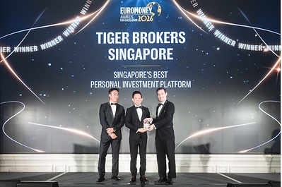Ian Leong (centre), CEO, Tiger Brokers Singapore at the Euromoney Awards for Excellence 2026 Ian Leong (centre), CEO, Tiger Brokers Singapore at the Euromoney Awards for Excellence 2026