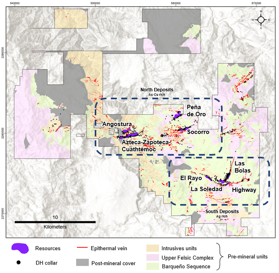Figure 3 – El Barqueño Project Map Showing Current Resource Areas. Figure 3 – El Barqueño Project Map Showing Current Resource Areas.