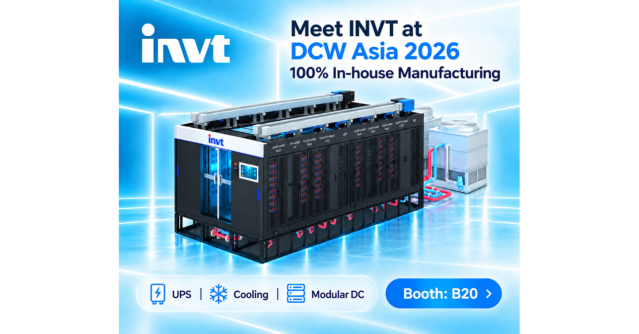 INVT Hadirkan Solusi Kelistrikan dan Liquid Cooling untuk Modernisasi Pusat Data di Ajang Data Centre World Asia 2026